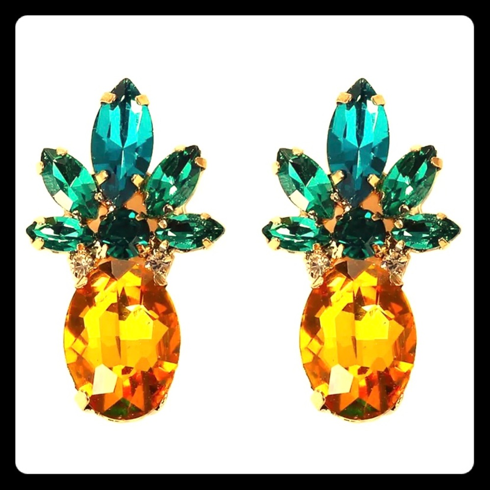 Pineapple earrings.